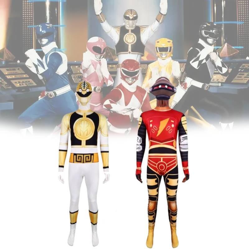 Костюм для косплея Могучих Морфинов Пауэр Рейнджерс Динозавры для детей на Хэллоуин, костюм для вечеринки