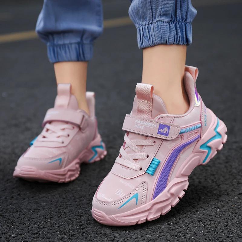 Детская обувь для девочек для бега, школы, повседневной носки, спорта, дышащие, нескользящие кроссовки, баскетбол, детская, для улицы, для ходьбы, теннис, всесезонная