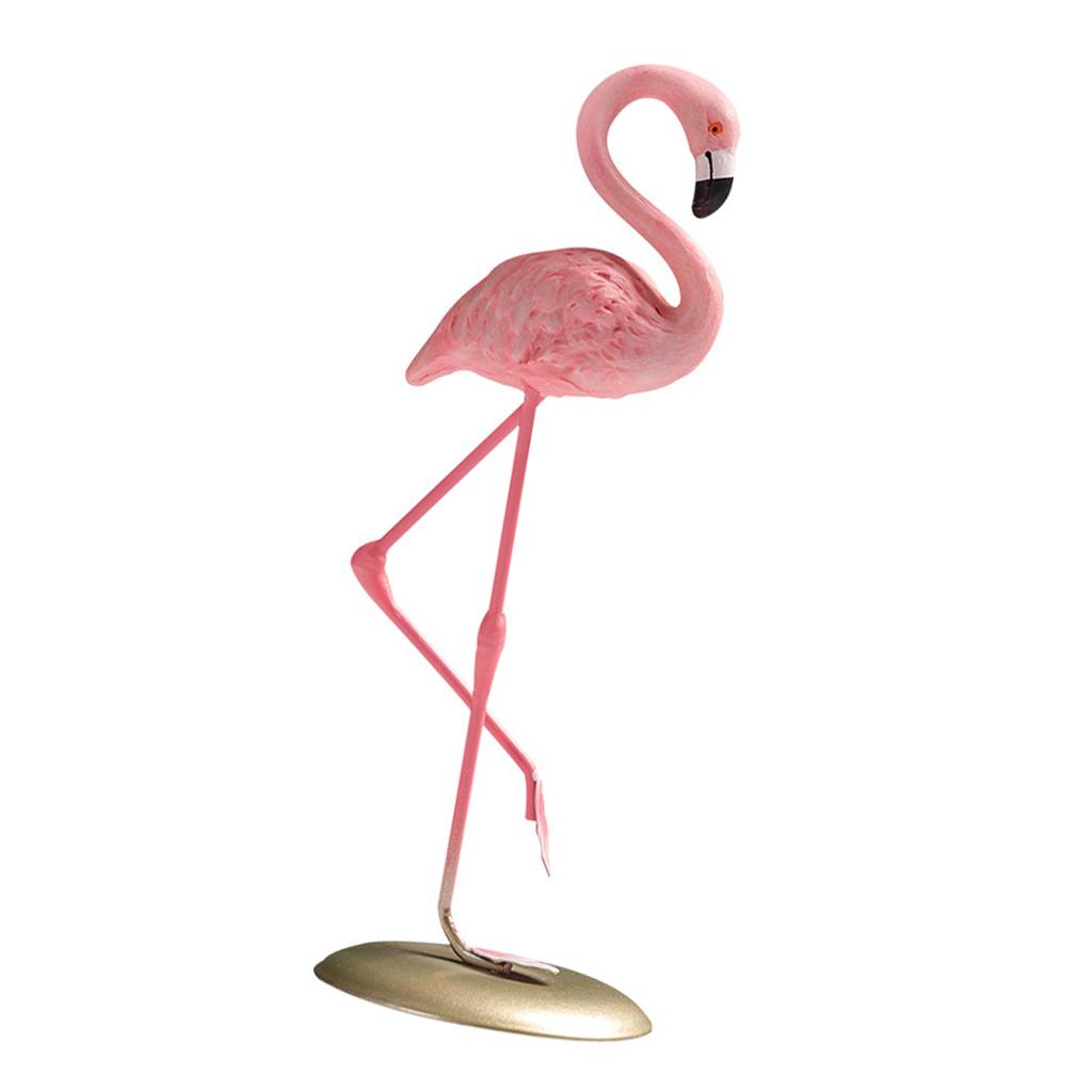 Красочная статуя фламинго из эластичной смолы, настольное украшение для современных жилых помещений