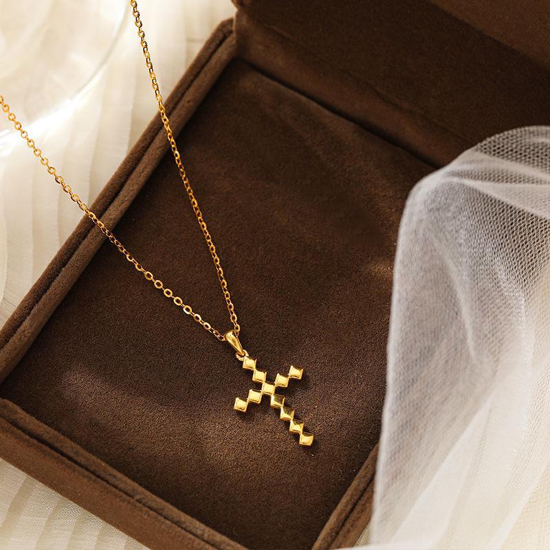 Banyan Tree S925 Серебряное женское роскошное минималистичное ожерелье с крестом на ключицу