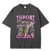 Funny Throat Goat Graphic Print T-shirts Male Fashion Oversize Streetwear Men Women Casual High Quality Pure Cotton Short Sleeve