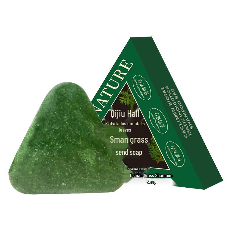 Бренд Same Usman Твердый шампунь: Мыло ручной работы для очищения корней волос и контроля жирности с туей и горцем многоцветковым