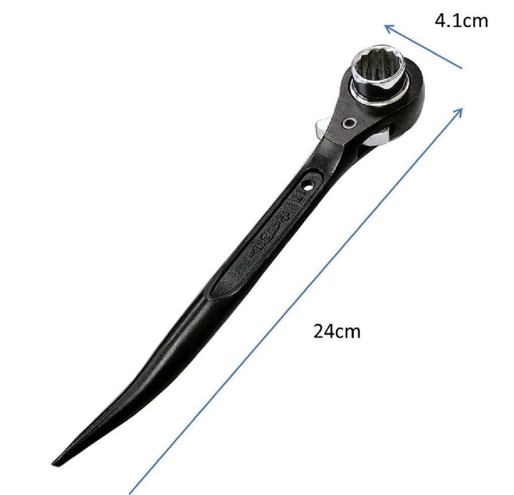 Supertool Short Ratchet Wrench for 17 x Carabiner Storage New for Scaffolding and Steel Frame Clamps, 21mm, Available, Size, Clamps, SRBC-1721