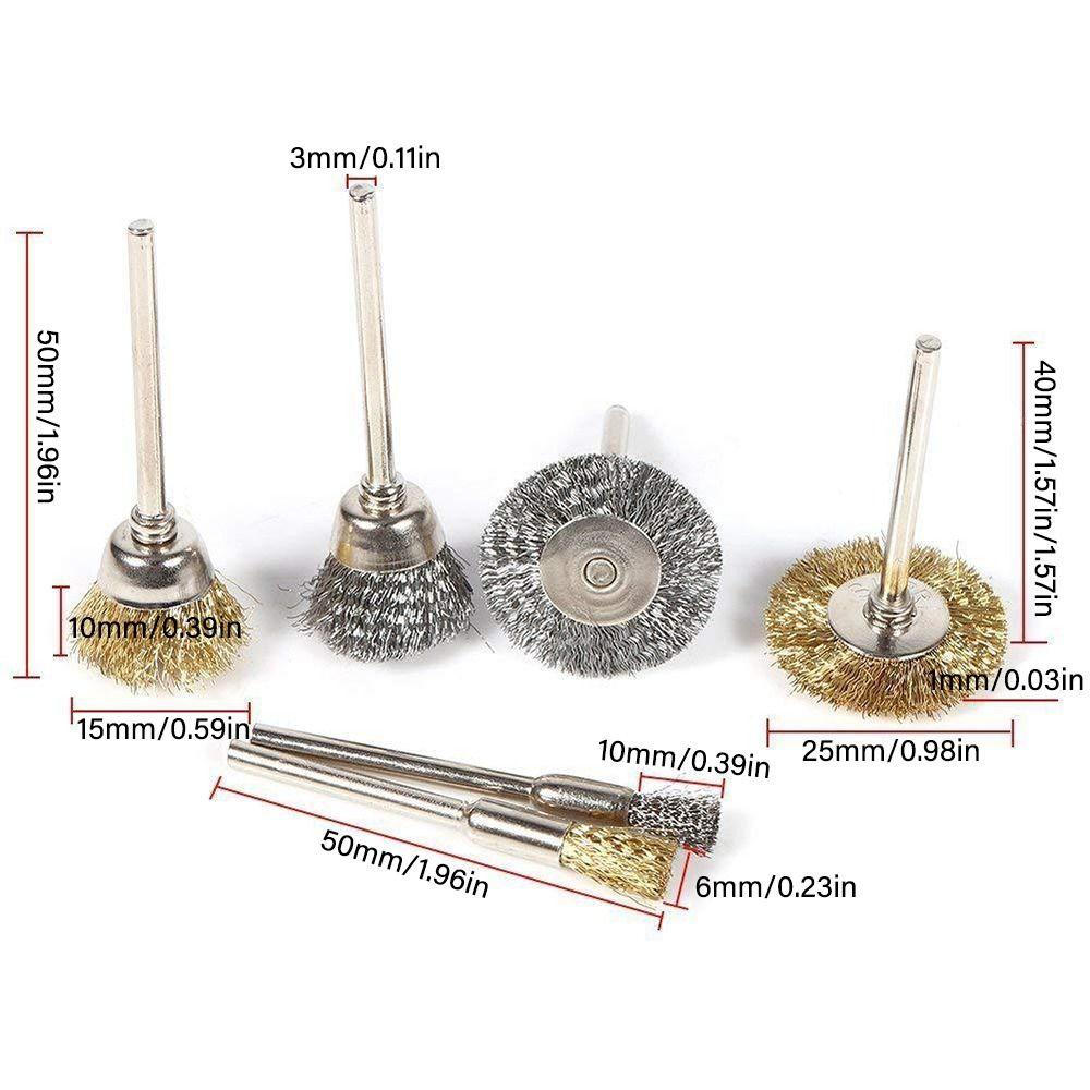Accessories Electric Rotary Tools Polishing Grinding Brass Brush Kit Wire Wheel Buffing Sanding