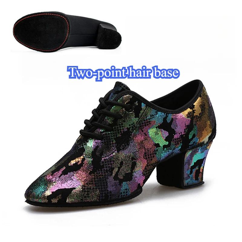 Женские Леди Девушки Комнатные Уличные Верх из Оксфордской Кожи Массивный Каблук Кроссовки Каблук Высокий Бальный Современный Латиноамериканский Танцевальные Туфли