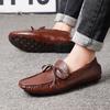 Fashion Spring Leather Shoes Casual Loafers Men's Soft Soled Brand Comfortable Flat Bottom Outdoor Walking Casual Shoes for Man