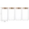 4x1300ml Food Storage Containers Preservation In Borosilicate Glass with Airtight Lid (10x20cm)