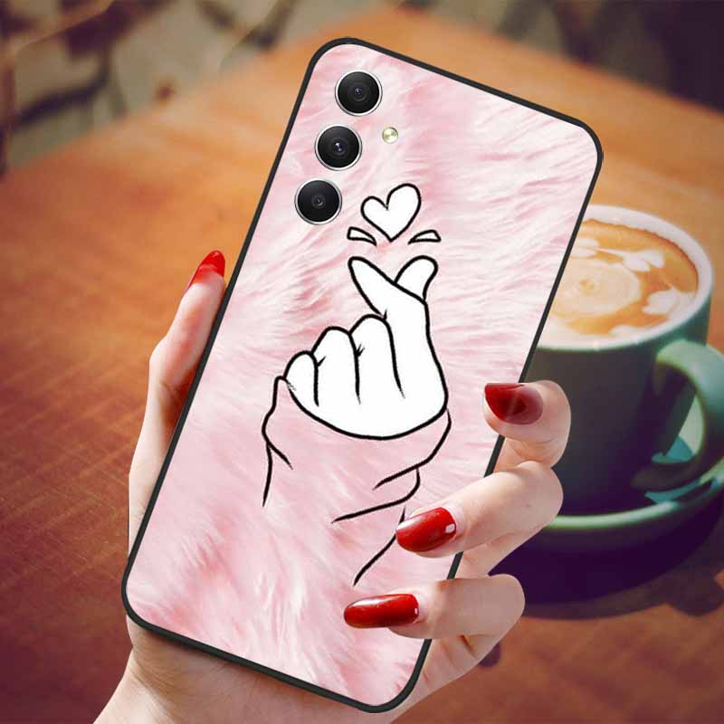 Чехол для Samsung Galaxy A55 5G Черный ТПУ Силикон Красивый Узор Чехлы для Телефона для Galaxy A55 Ударопрочный Мягкий Чехол A 55 6.6''