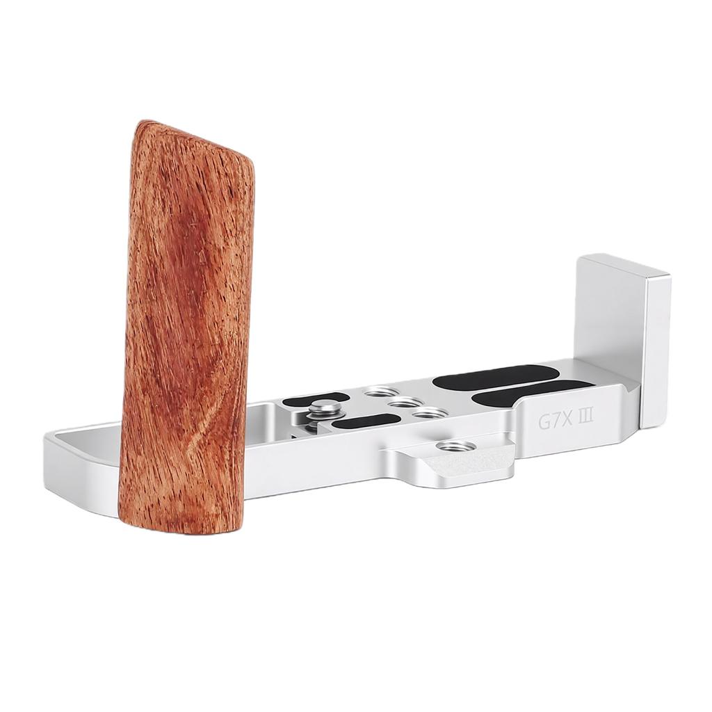 Wooden L Shape Handle Grip Fit for G7XII G7XIII Camera with Quick Release Baseplate Hand Grip Holder