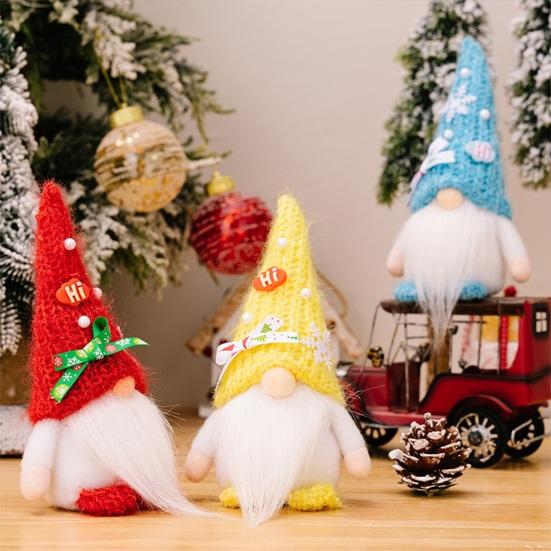 Веселая Рождественская кукла-гном, украшения, длинная борода, большой нос, безликая кукла старика, праздничный домашний декор, рождественский подарок