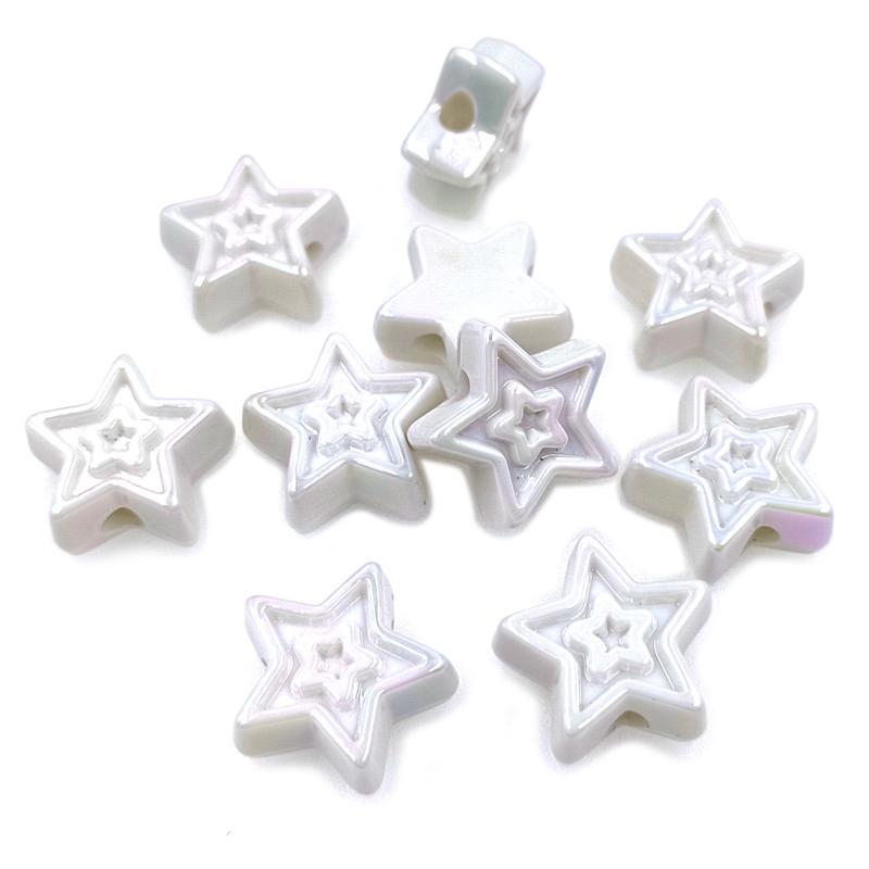 5pcs Fashion for Earrings DIY Handmade Accessories Bracelet Necklace Making UV Phantom Color Stereo Star Beads Creative Jewelry Materials Accessories