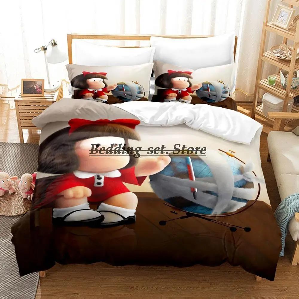 Mafalda Bedding Set Single Twin Full Queen King Size Bed Set Aldult Kid Bedroom Duvetcover Sets 3D Anime Bed Sheet Set