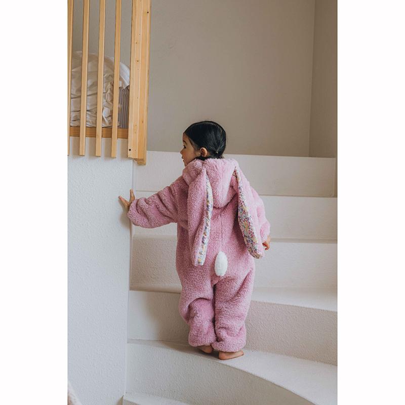 Spring Baby Girls Boys Rabbit Romper Jumpsuit Hooded Pajamas Boys Homewear Outfits Baby