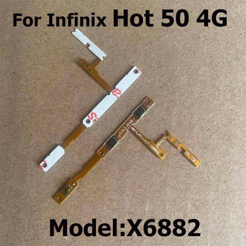 Power On Off Button Volume Switch Key Control Flex Cable For Infinix Hot 50 4G 5G Ribbon Repair Part X6882 X6720