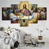 5 Pieces Wall Art Canvas Painting Religion Poster Christian Decorations Modern For Home Living Room Modular Picture
