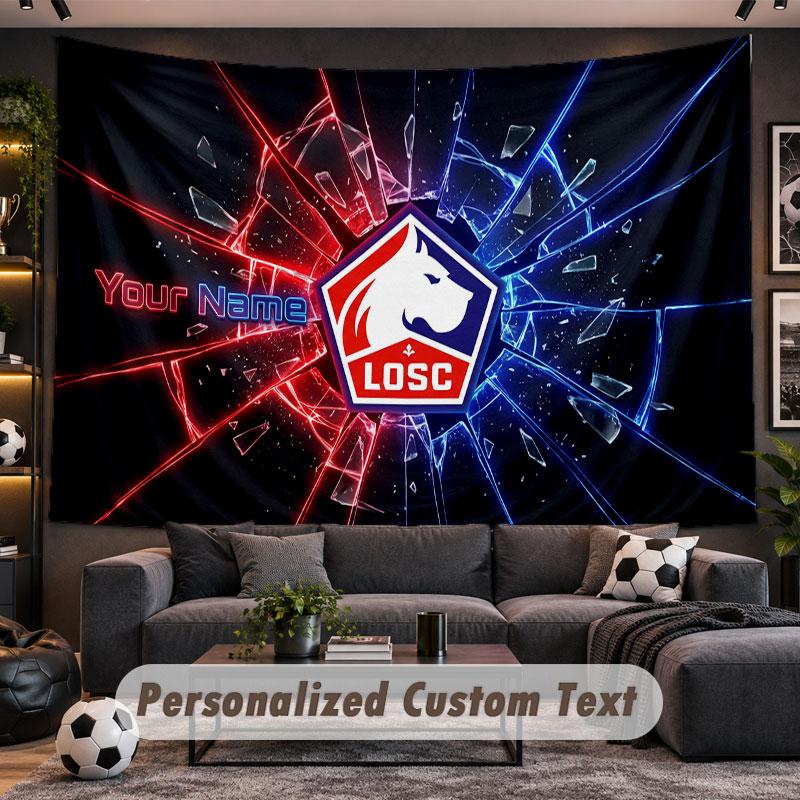 Wall Hanging Tapestry Custom NameLOSC Lille FC Pattern Personalized Printed Fabric Wall Decor