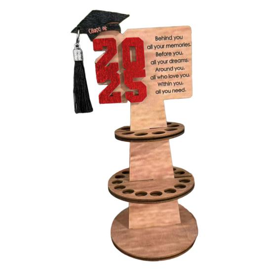 Выпускной деревянный держатель денег башня двухслойная стойка для хранения денег класс 2025 выпускников денежный подарок выпускной вечер украшение рабочего стола