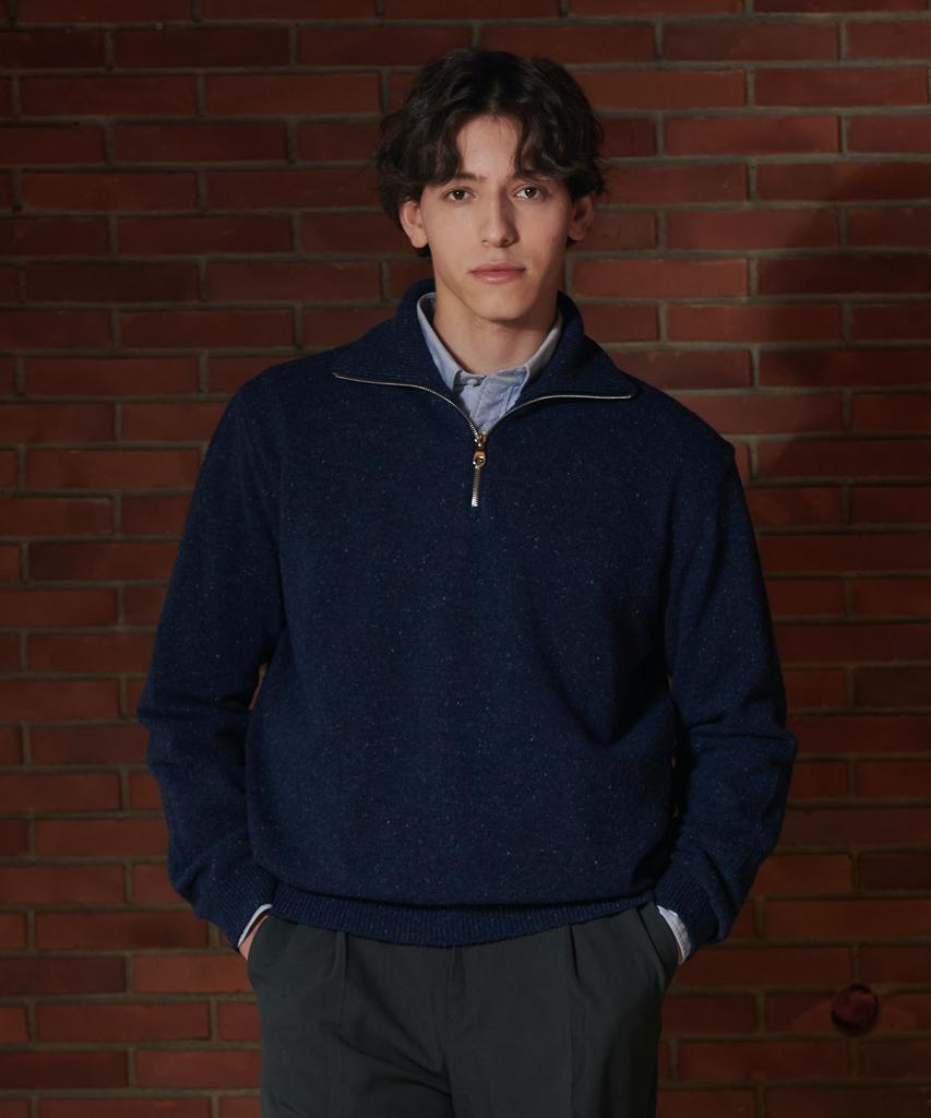 PRODESHIRT Irish Donegal Half-Zip Knit (Midnight)