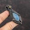 Aquamarine Pendant Copper Wire Wrapped Pendant Labradorite Pendant Copper Jewelry Gift For Mother Wrapped Gemstone Pendant Handmade Pendant