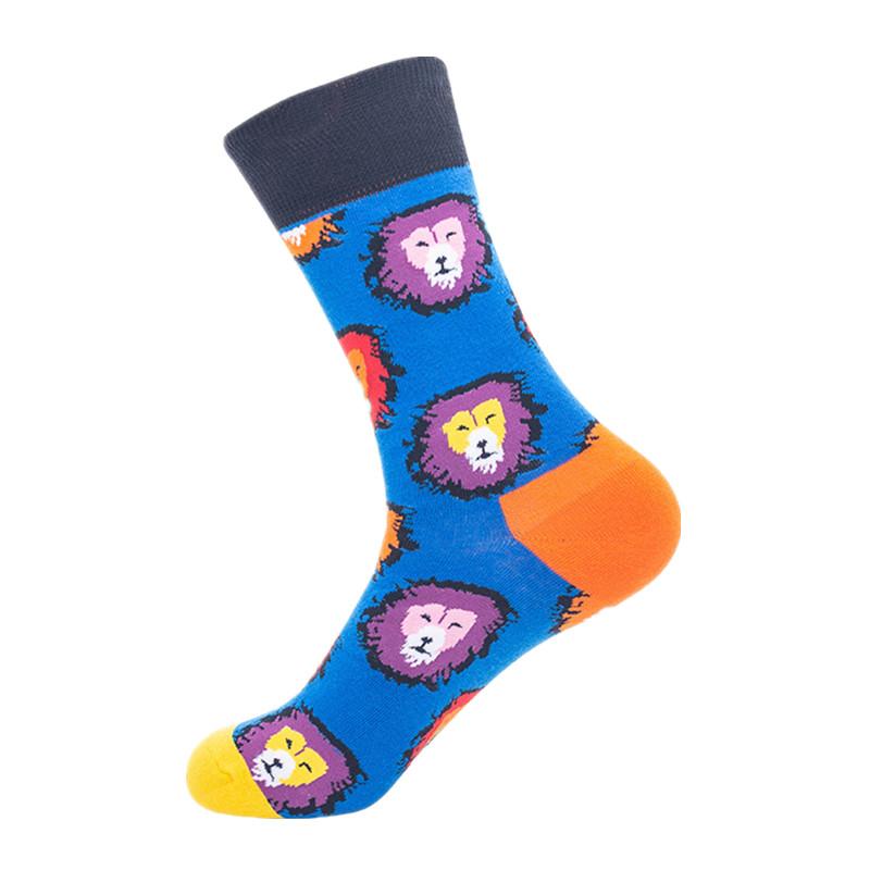 Сотни модных забавных хлопковых унисекс-мужских счастливых носков для улицы, скейтборда, фруктов, еды, панды, тигра, Harajuku, подарков для мальчиков, мужских носков, летних