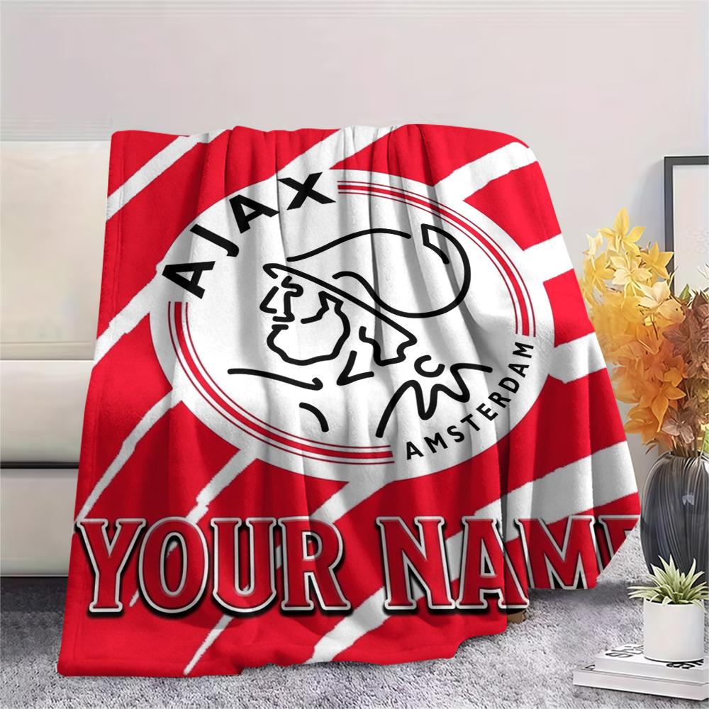 1PC Custom Name AJAX Patterned Flannel Blanket Suitable For All Seasons for Home Decor Warmth and Comfort Gifts Holiday Present