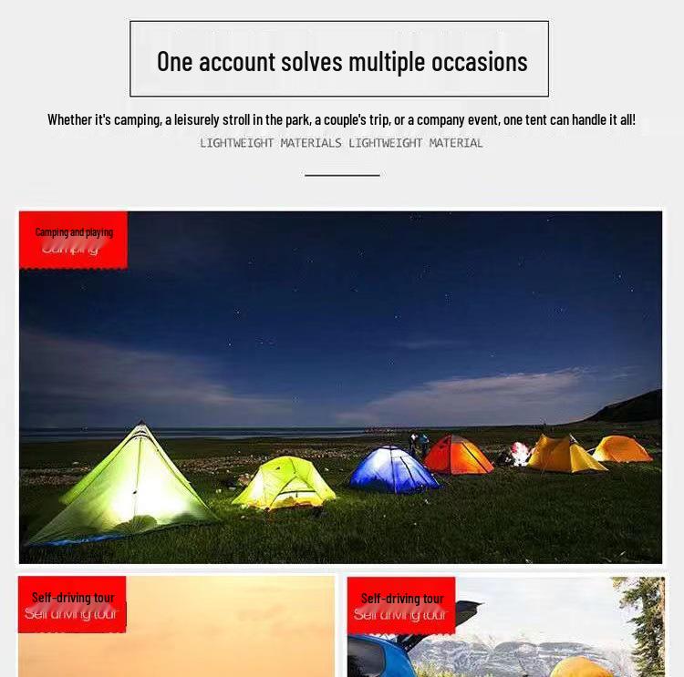 Двухслойная автоматическая палатка для кемпинга на 3-4 человека с полным набором снаряжения для активного отдыха