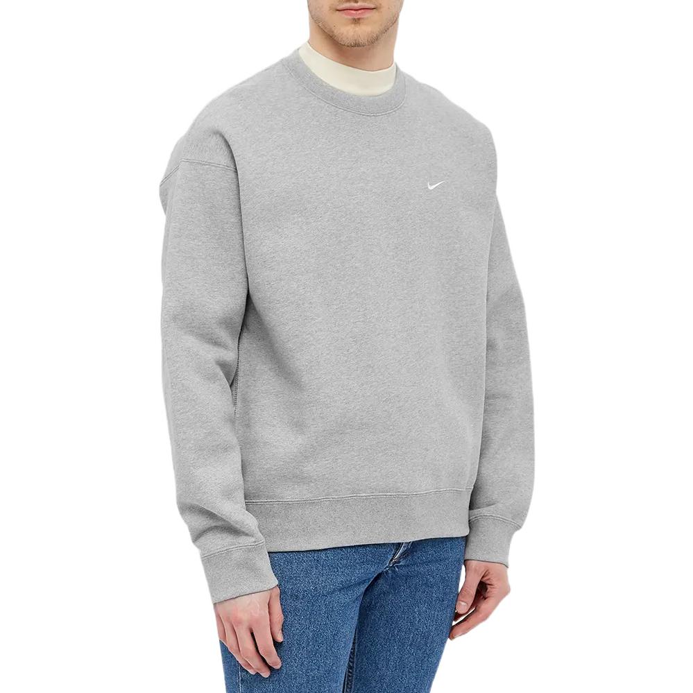 Nike Мужские топы Solo Swoosh из флиса Crew серого цвета CV0554-063