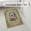 Kittens Theme Soft Crystal Velvet Rug Custom Name & Text Print Non Slip Floor Rug for Bedroom Living Room
