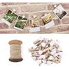 Pandahall 100pcs White Heart Clothespins Wooden Photo Paper Peg Pin Craft Clips with 10.9 Yards Natural Jute Twine for Paper Photo Display Hanging