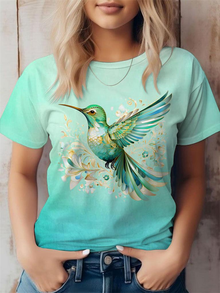Cute Owl T-Shirts Kawaii Animal 3D Print Women's Casual O-Neck T Shirt Short Sleeve Harajuku Top Y2k Casual Tees Female Clothing