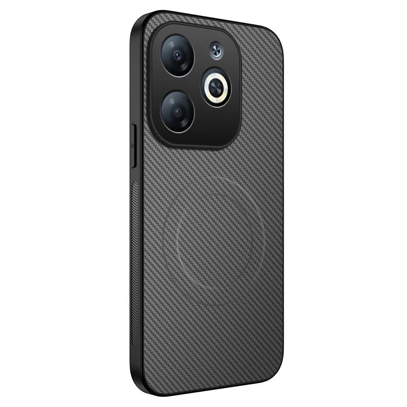 For Infinix Smart 8 9 Phone Case Magnetic Wireless Charging Lens Protection Shockproof Silicone Leather Back Cover Shell Cases