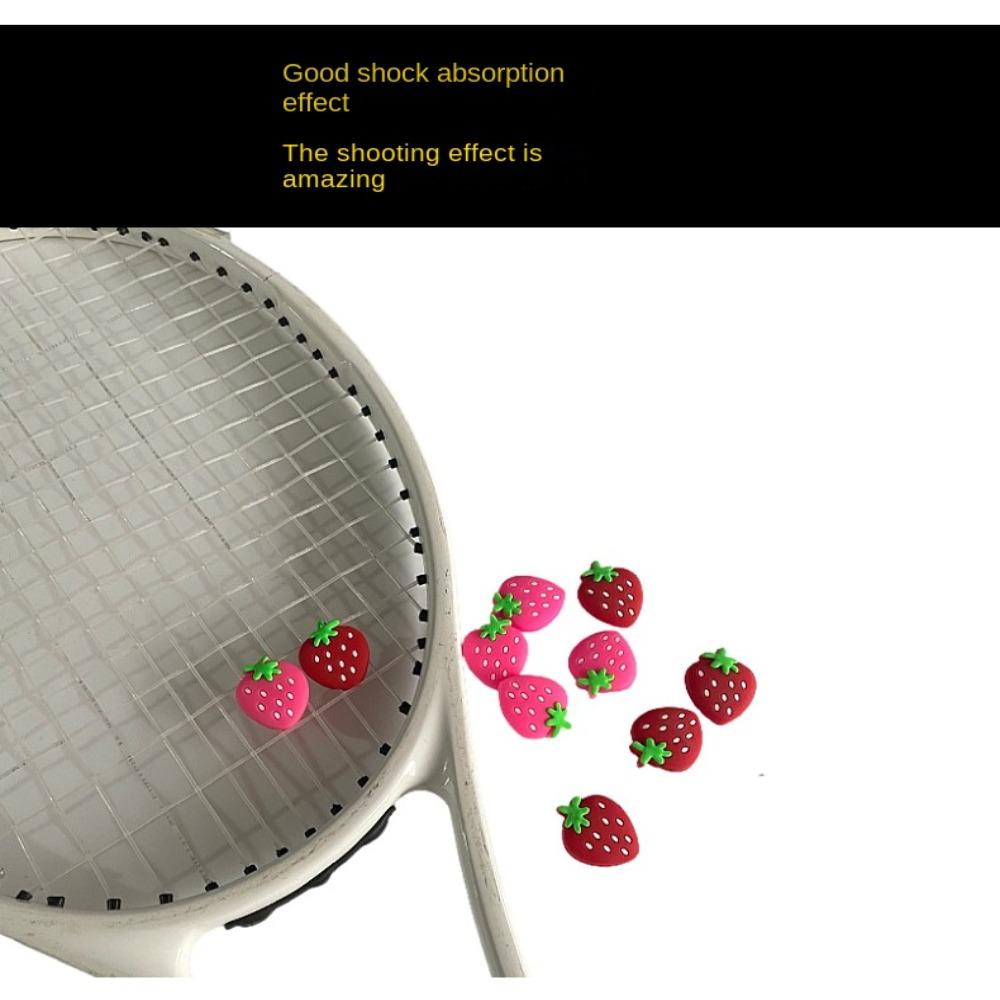 Strawberry Tennis Racket Shock Pad Silicone Tennis Racket Vibration Dampeners  Tennis Racket