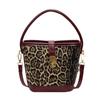 Women'S Bag Portable Bucket Bag Simple Leopard Print Fashion Shoulder Messenger Bag