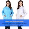 Anti-static Stand-up Collar Gown with Blue & White Stripes, Velcro & Zipper for Food/Pharmaceutical Cleanroom Use