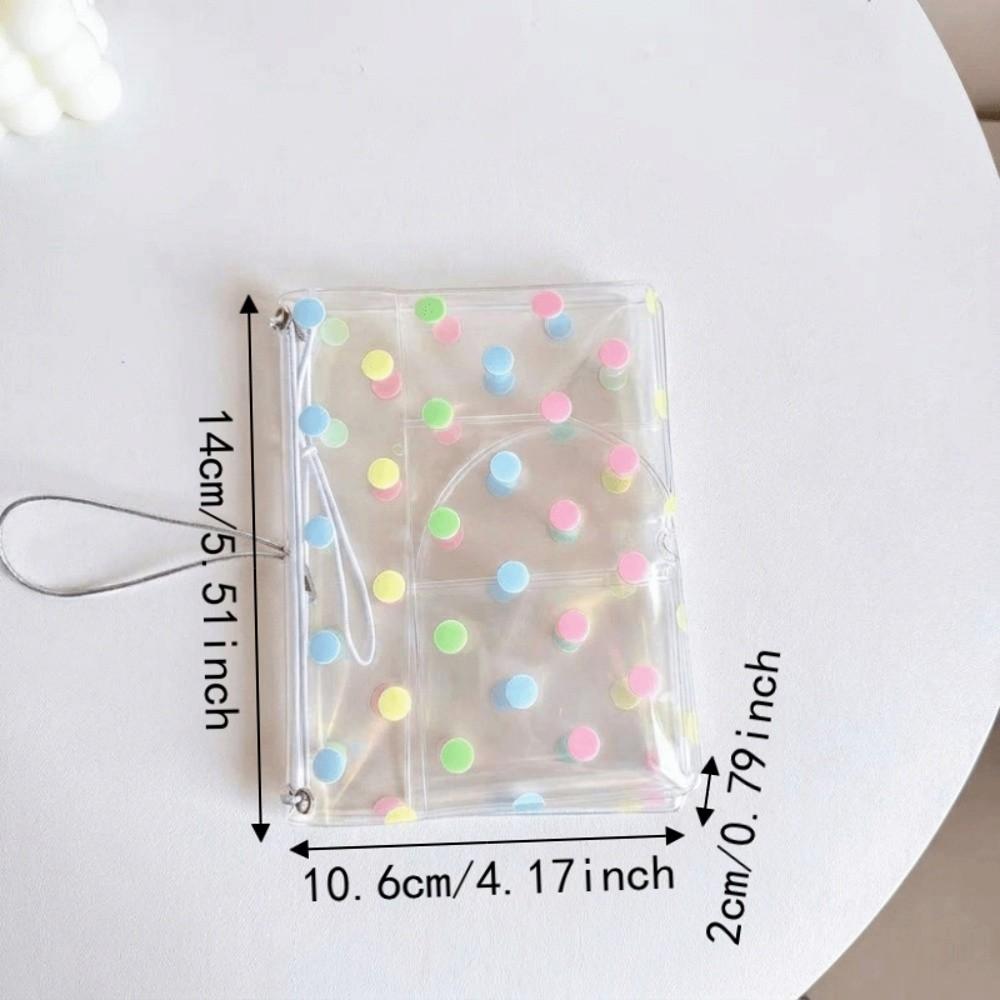 Polka Dot Print Transparent Passport Cover Elastic Band Design Portable Notebook Cover Casual