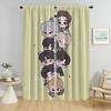 Modern Living Room Curtains 2 Pieces KPOP-straykides Tulle for Bedroom Halloween Decoration Blackout Curtain Shades Partition
