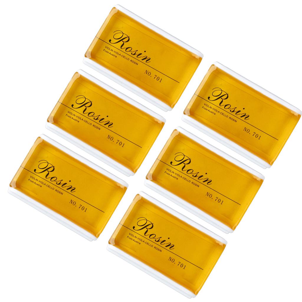 6Pcs Violin Rosin Bow String Rosin Instrument Accessory Low Dust Universal for Viola Cello Yellow