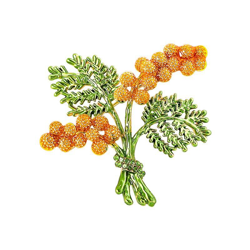 Fashion Pinecone Brooch Elegant Atmospheric Emerald Green Pine Boughs Brooch Clothing Accessories Clothing Accessories Leaf Corsage