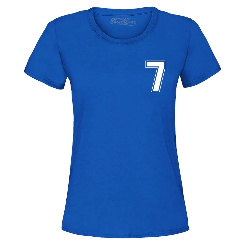 7 Seven Pocket Varsity Number Women's T-Shirt Funny Number Meme Shirt
