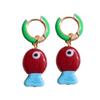 Lip Enamel Fish Earrings Starfish Hoop Earrings Personality Charms Ear Buckle  Party