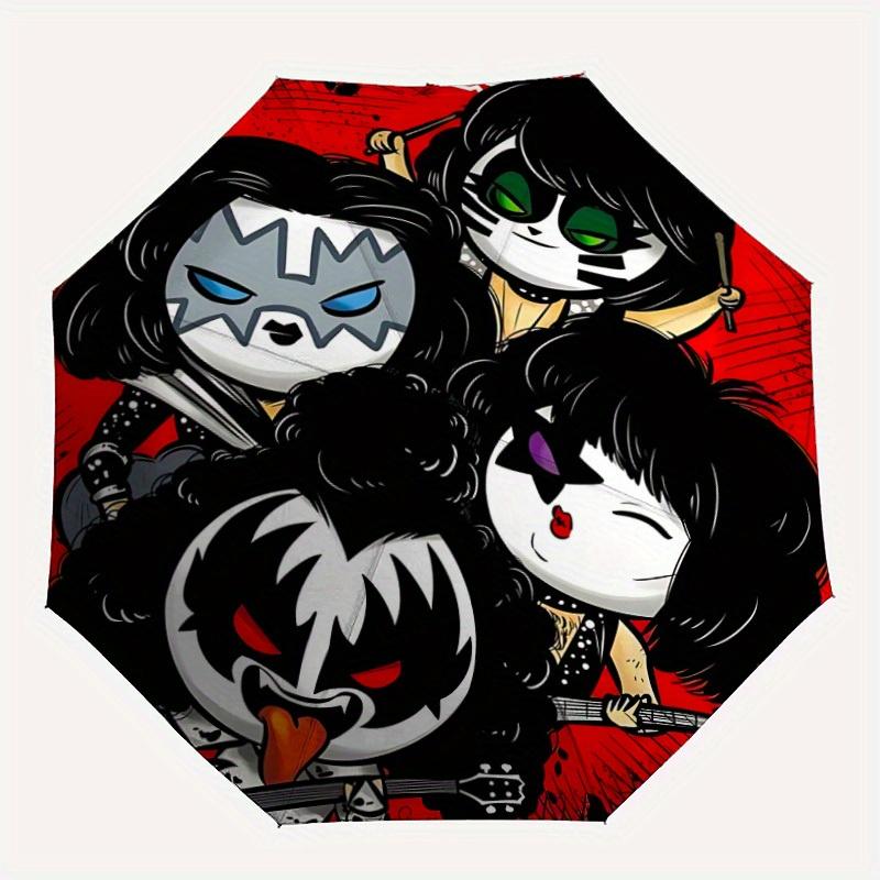 Автоматический складной зонт с символикой группы KISS - Дорожный зонт, Идеальный подарок на День Рождения, Рождество a0827070