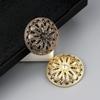 Gold Color Round Crystal Brooch Ladies Robe Brown Brooch Wedding Jewelry Gift