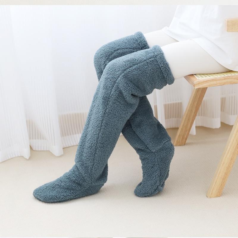 Осенние и зимние женские наколенники теплые носки однотонные теплые толстые чулки