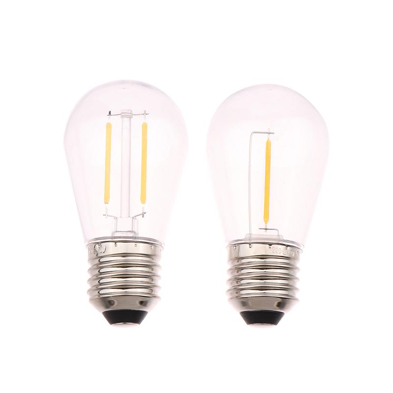 S14 Пластиковые светодиодные лампы E27/E26 3 В 120 В Теплый белый 2 Вт 1 Вт Небьющиеся лампы для гирлянды Рождественские украшения