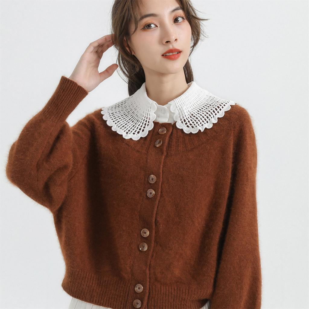 White Hollow Out Lapel Fake Collars for Women Shirt Detachable Collars Neckwear Decorative Female Korean Fake Collar
