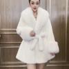 Autumn and Winter New Big Fur Collar Waist Fur Fur Jacket Thickened Warm Fashion Light Luxury and Thin
