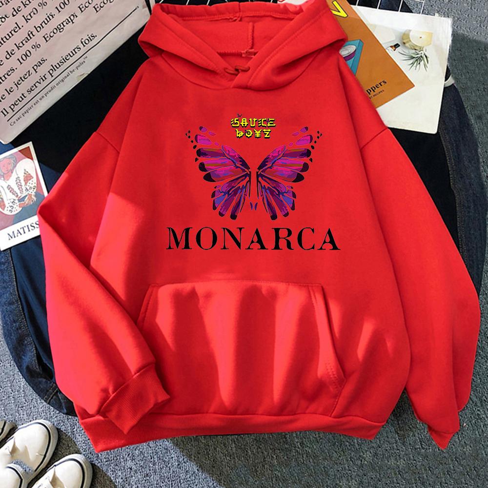 Eladio Carrion Sauce Boyz Monarca Hoodies Rose Graphic Sweatshirt Fashion Unisexga Anime Clothing Unisex/women Casual Fleece Streetwear