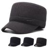 Middle-Aged and Elderly Cap Men's Woolen Flat Cap Autumn Winter Warm Father's Cap Thick Ear Protection Cap