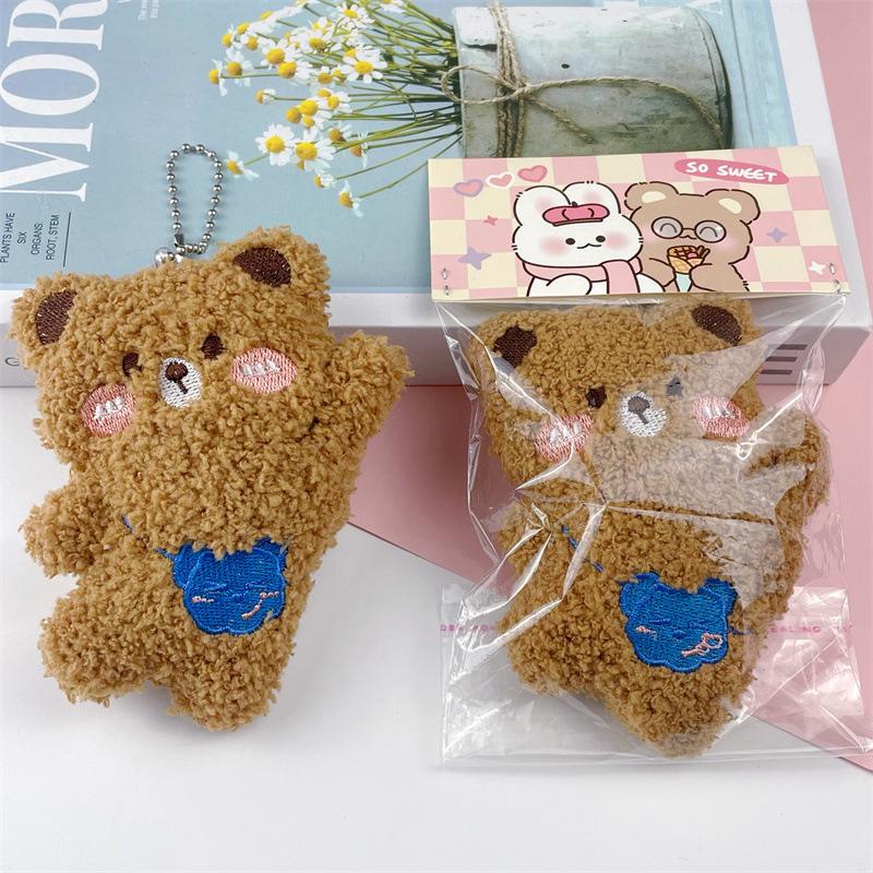 Плюшевый медведь брошь-подвеска для сумки, шарфа, одежды - милый мультяшный дизайн