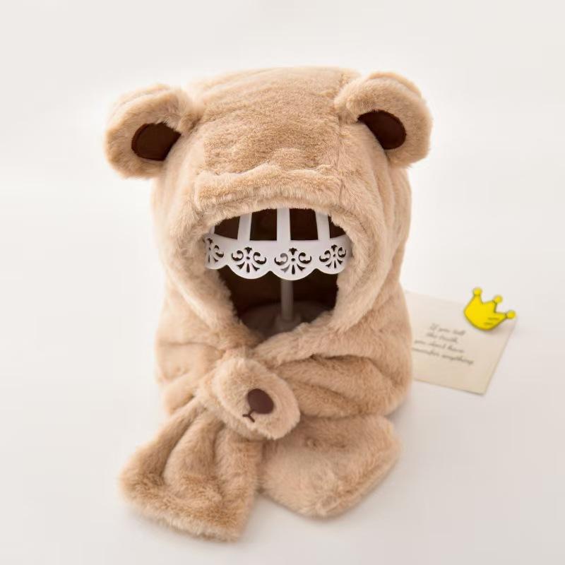 Baby Hat Scarf Integrated Neck Hat Baby Autumn and Winter Cute Super Cute Boys and Girls Winter Children's Ear Hat